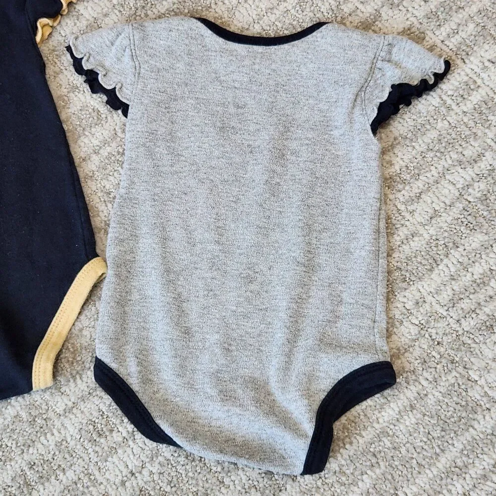 NFL New Orleans Saints baby girl short sleeve bodysuits size 3-6 months